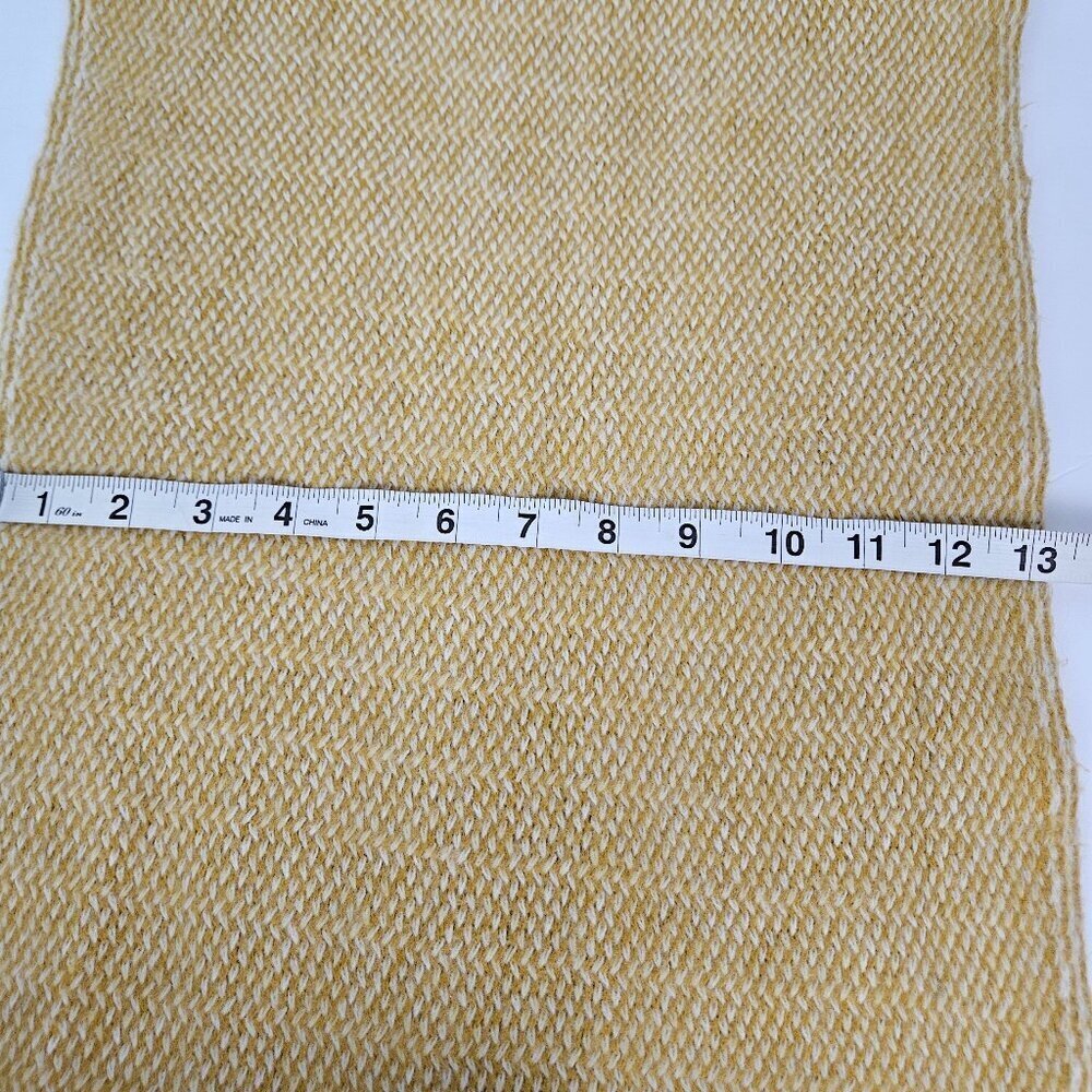 Melrose and Market Mustard Yellow Heather Knit Fringe Large Winter Scarf - Picture 4 of 6